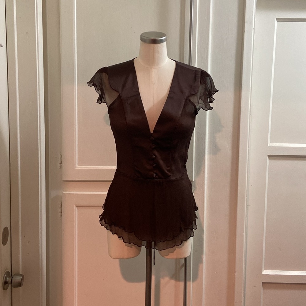 Silk cap sleeved blouse - Picture 5 of 6